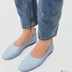 EVERLANE DAY GLOVE in LIGHT Blue Leather Flats Sz 11